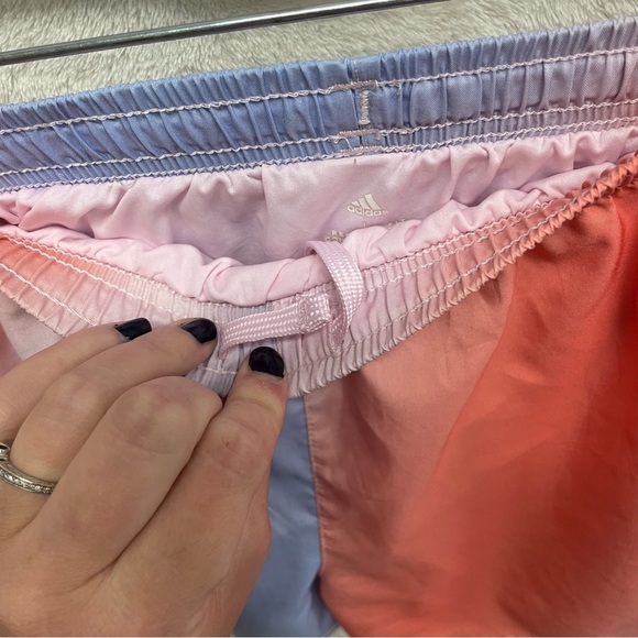 Girls lined adidas running activewear shorts pastel tie dye size 14 - Picture 4 of 5